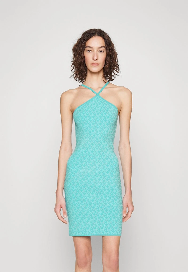 MICHAEL Michael Kors DOT HALTER DRESS - Etuikleid - Turquoise 3 MICHAEL Michael Kors DOT HALTER DRESS - Etuikleid - Turquoise
