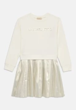 MICHAEL KORS KIDS LONG SLEEVED DRESS - Freizeitkleid - Off White/gold-coloured