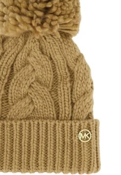 MICHAEL Michael Kors BRAID CABLE CUFF WITH POM - Mütze - Dark Beige -Michael Kors Geschaft 1500ac1df177447f9b7bfee40df44f2e