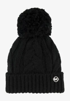 MICHAEL Michael Kors BRAID CABLE CUFF WITH POM - Mütze - Dark Beige -Michael Kors Geschaft 28a74a6f6bc34d6b8d233936b61fbfcc