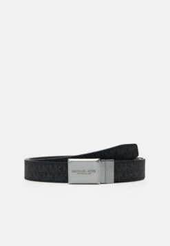 Michael Kors PLAQUE BELT UNISEX - Gürtel - Black/brown