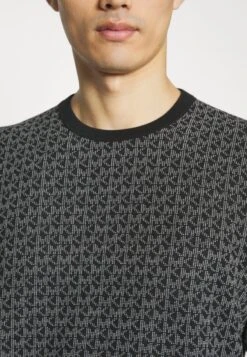 Michael Kors MICRO SIGNATURE CREW - Strickpullover - Black -Michael Kors Geschaft 48047c7f530e43c284ad053e15ea6b44