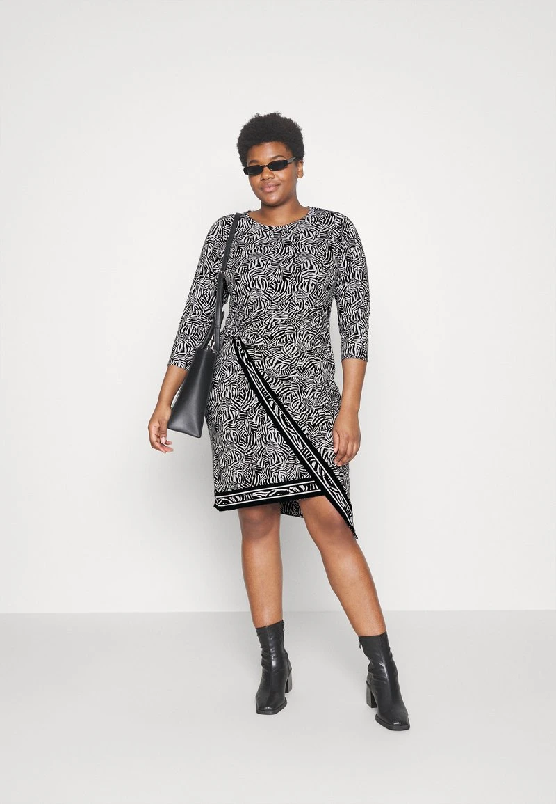 MICHAEL Michael Kors BORDER MIDI - Jerseykleid - Black/white 4 MICHAEL Michael Kors BORDER MIDI - Jerseykleid - Black/white – Bild 2