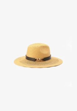 MICHAEL Michael Kors STRAW FEDORA WITH OPEN WEAVE - Hut - Light Pastel Brown