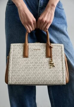 MICHAEL Michael Kors LAILA SATCHEL - Handbag - Vanilla/acorn