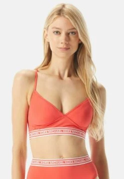 MICHAEL Michael Kors LOGO ELASTIC SPORTY - Bikini-Top - Sangria