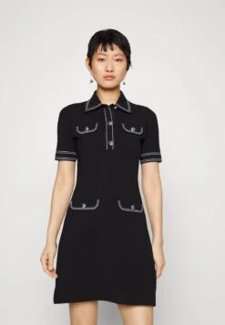 MICHAEL Michael Kors ECO POP BUTTON - Strickkleid - BLACK