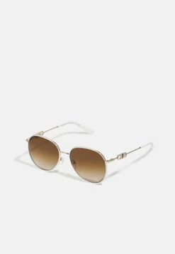 Michael Kors EMPIRE AVIATOR - Sonnenbrille - Light Gold/white
