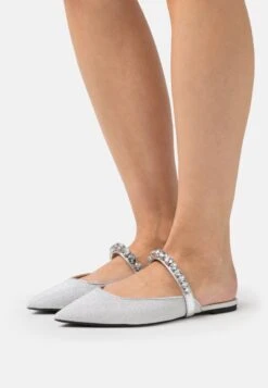 MICHAEL Michael Kors JESSA FLEX FLAT MULE - Pantolette Flach - Silver-coloured