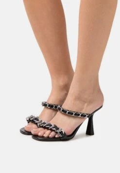 MICHAEL Michael Kors CLARA CHAIN - Pantolette Hoch - Black