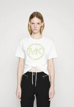 MICHAEL Michael Kors ZEBRA RUCHED TEE - T-Shirt Print - Limeade