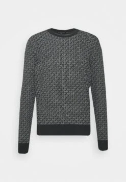 Michael Kors MICRO SIGNATURE CREW - Strickpullover - Black -Michael Kors Geschaft e9d5ce30e9774d8fac910c021575bea3