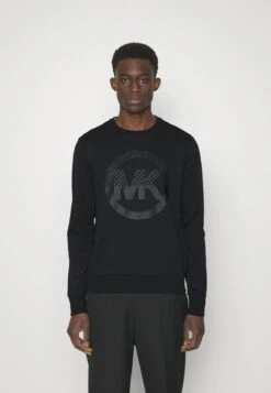Michael Kors CHECKER CHARM CREW - Sweatshirt - Black