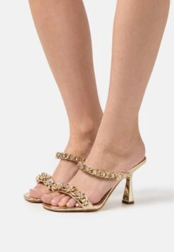 MICHAEL Michael Kors CLARA CHAIN - Pantolette Hoch - Gold